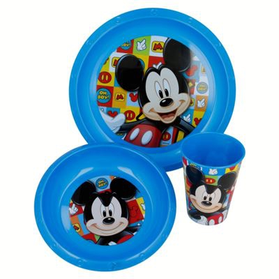 Set de menaje de plástico Mickey Mouse Azul