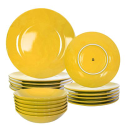 Set 18pc Vajilla Benetton Loza color Amarillo características