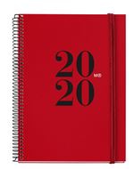 Agenda Miquelrius 2020 Día por página  Plus Espiral Urban Rojo