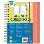 Agenda escolar Finocam 2020/21 Magistral hexa A5 semana vista coral español