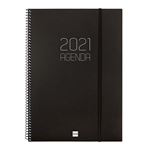 Agenda anual 2021 Finocam A4 semana vista vertical opaque negro características