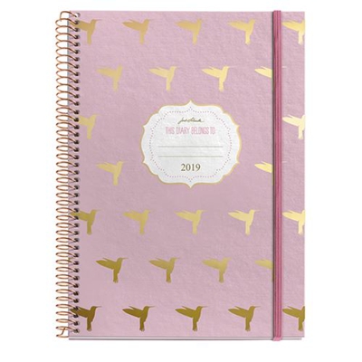 Agenda anual Miquelrius 2019 Espiral Plus Semana Vista Jordi Lavanda Colibrís