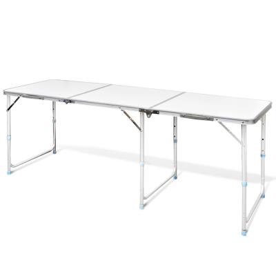 Mesita plegable de camping vidaXL de aluminio 180 x 60 blanco