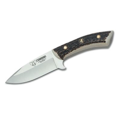 Cuchillo desollador Cudeman 133-C con mango de asta de ciervo y hoja de 10,5 cm.