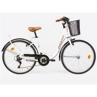 Bicicleta de paseo Moma Bikes City Classic 26" , Aluminio , SHIMANO 18V Blanco