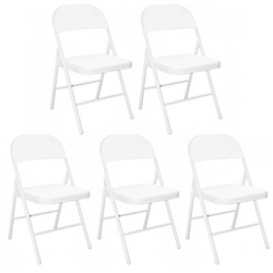 Pack 5 Sillas Plegables Acolchadas Blancas GH91 precio