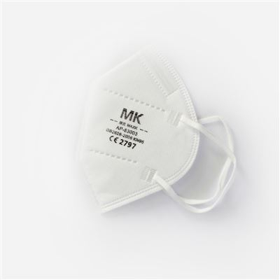 Mascarillas KN95/ FFP2. BSI NB2797, 40 mascarillas (8 bolsas x 5 uds.) Certificado Oficial CE 2797, Color Blanco