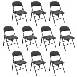 Pack 10 Sillas Plegables Acolchadas Negras GH91 precio