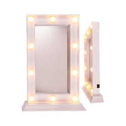 Espejo LED Especial Maquillaje con 10 LED Blanco Cálido, 34 x 24 x 6,3 cm precio