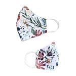 Mascarilla para adulto Petit Mafalda higiénica reutilizable flores azules y granates