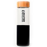 Botella de vidrio Water Revolution con silicona negro 600ml