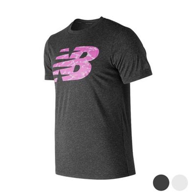 Camiseta de Manga Corta Hombre New Balance NB Fill Negro Talla M