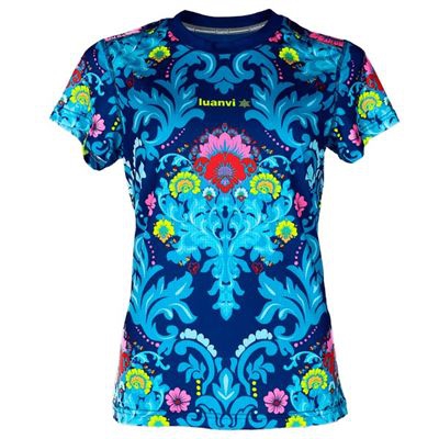 Camiseta de Manga Corta Luanvi Festes Valencia Azul Talla: XS