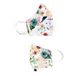 Mascarilla para adulto Petit Mafalda higiénica reutilizable flores verde agua en oferta