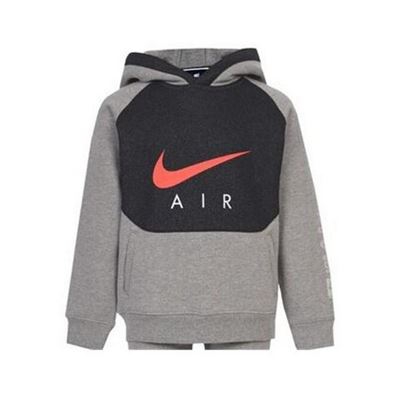 Sudadera con Capucha Niño Nike 850-GEH Gris Negro Talla 5-6 Años