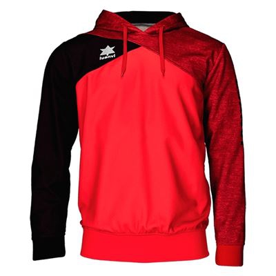 Sudadera con Capucha Luanvi Capri Negro/Rojo Talla: XS