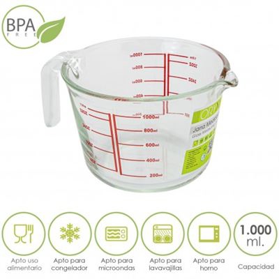 Jarra Cristal Medidora Cristal 1 Litro Ø 16 x 11 (alt) cm.