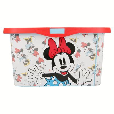 Caja de ordenación de plástico Minnie Mouse 13 litros Blanco