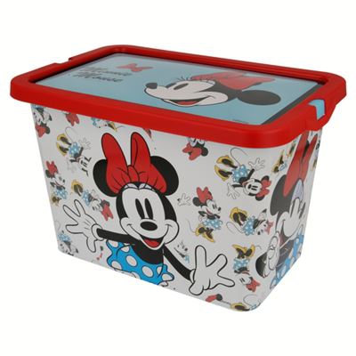 Caja de ordenación de plástico Minnie Mouse 7 litros Blanco