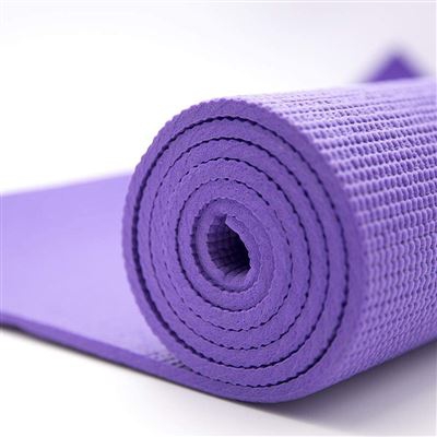 Esterilla de Yoga de PVC, 7 mm de Grosor, Antideslizante y Duradera, Colchoneta para Gimnasia Pilates Fitness, Tamaño 173 x 610 cm, Púrpura