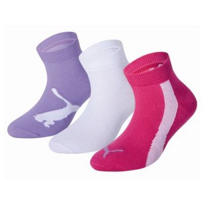 Calcetines Deportivos Puma LIFESTYLE 3 Pares Morado Blanco Fucsia