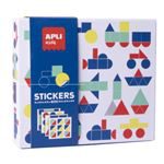 Juegos de gomets Apli vehículos stickers geométricos en oferta