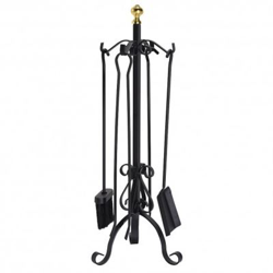Imagen de Juego Atizadores Forjado Negro 64 cm. 5 piezas al mejor precio Juego Atizadores Forjado Negro 64 cm. 5 piezas precio