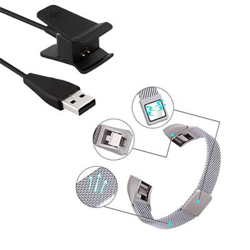 Kit Pulsera Milanese Loop Cierre Magnético + Cargador Usb Charger Fitbit Alta Cinza precio