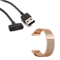 Kit Pulsera Milanese Loop Cierre Magnético + Cargador Usb Charger Fitbit Ionic Rosa características