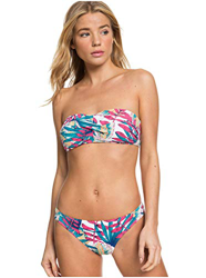 Roxy Into The Sun - Conjunto De Bikini Bandeau para Mujer Conjunto De Bikini Bandeau, Mujer, Bright White Tropic Call S, XS precio