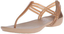 Crocs Isabella T-Strap, Sandalias para Mujer, Dorado (Bronze), 36/37 EU en oferta