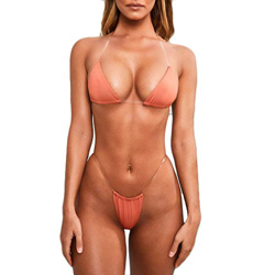 Bikinis Mujer 2019 brasileños LANSKIRT Trajes de baño Mujeres Bañador Dividido con cinturón Transparente Conjunto de Bikini Tangas Dos Piezas Color só en oferta