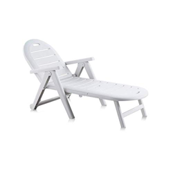 Shaf - Tumbona Jardin Caimán | Tumbona Plegable de Exterior con Ruedas en Color Blanco | Fabricado en España con Materiales Reciclados precio