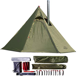 longeek 1-2PersonTent - Tienda de campaña para exteriores, camping, senderismo, refugio climatizado, chimenea, tipi caliente, fácil de configurar características