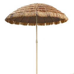 Sombrilla de jardín Ø 180 cm | Nueva sombrilla de Playa Hawaiana | Parasol Solar | Rafia Paja | Cafe Store Patio Pool | Protección UV características