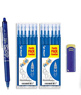 Pilot FriXion Clicker - Bolígrafo borrable, color azul inkl. 12 Minen