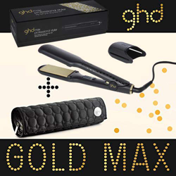 Ghd - Plancha de pelo Styler Max Gold, ancha placa de cerámica, incluye estuche Ghd redondo características