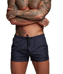 AUPUMI Bañadores de natación para Hombre, Playa Corriendo Pantalones Cortos Boxeadores Calzoncillos Pantalones (EU S/Tag M, Azul) precio