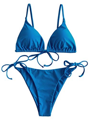 ZAFUL - Conjunto de bikini push up para mujer azul oscuro M