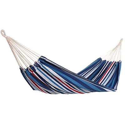 Detex Hamaca de algodón Azul Carga máx de 300 kg para 2 Personas 320 x 150 cm para su jardín terraza Camping Exterior