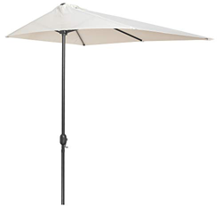 Outsunny Sombrilla Semicircular 230x130x245 cm Parasol para Pared de Jardín con Manivela y Mástil de Metal de Ø38 mm Terraza Balcón Crema en oferta