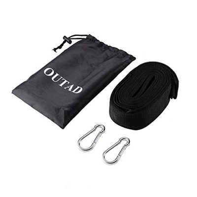 HermosaUKnight OUTAD 2 Correas de árbol de Hamaca versátiles con 2 bucles sin Estiramiento para Exteriores (Negro)