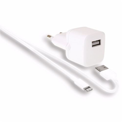 Cargador Wefix lightning USB-A 2.4A Blanco