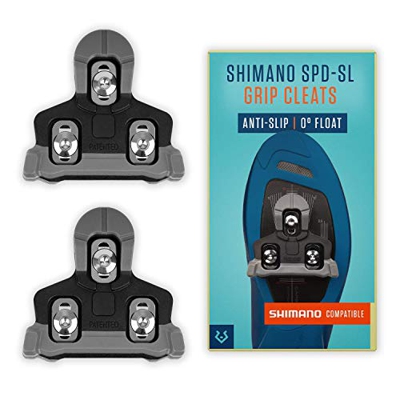 Alphatrail Shimano SPD-SL Carretera Cleats Alfred I 0° Float I Puntos de Contacto Antideslizantes I Incl. el Kit de Montaje I Compatible con los Pedal