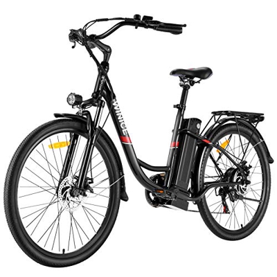 VIVI Bicicleta Eléctrica 250W 26"Bicicleta Eléctrica de Crucero/Bicicleta Eléctrica de Ciudad con Batería Extraíble de Iones de Iitio de 8 Ah, Shimano