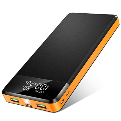ORITO 26800mAh Power Bank USB C PD18W & QC3.0 Rápido Cargador Portátil, Bateria Externa Móvil Gran Capacidad con 3 Entradas y 3 Salidas y Pantalla LCD