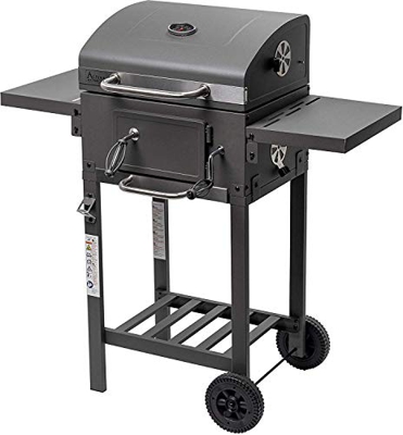 ACTIVA Barbacoa Angular con ruedas para carbón vegetal, de acero inoxidable, para carbón vegetal, de acero inoxidable, para carbón vegetal, de acero i