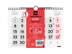 Finocam - Calendario Neutro de pared 2021 Números grandes Español, S - 210x150 mm (780200021) precio
