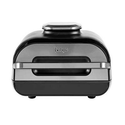Ninja Foodi MAX Parrilla y Freidora de Aire con Sonda Digital, 5.7 l, 6 Funciones de Cocción, 2460 W, 3.8 litros, Non-Stick Ceramic Coated, Gris/Plata