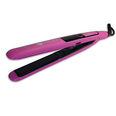 Plancha de cabello LIM HAIR PC 5.0 DIAMOND. Placas basculantes y oscilantes DIAMOND. Temperatura regulable hasta 230 ºC. Bolsa térmica (FUCSIA)